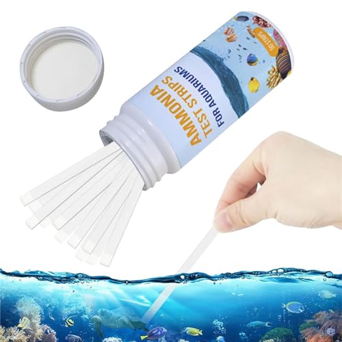 Missmisq Teststreifen Aquarium 50 Stück Aquarium Wasserteststreifen Für Süßwasser Salzwasser Wassertest Aquarium Aquarium Teststreifen Auf PH, Nitrit, Nitrat, Chlor, Härte & Carbonate von Missmisq