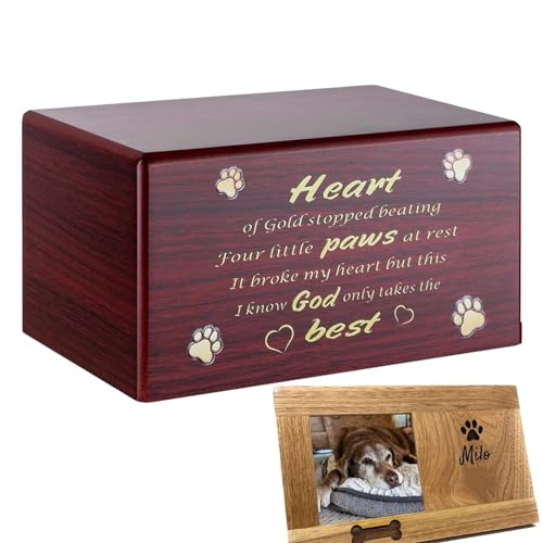 Missmisq Einäscherungsbox für Hunde, aus , Urne für Haustiere, Gedenken an Hunde, Katzen, Kaninchen, Vögel, Asche, Box mit Tasche für Arbeitszimmer, Schlafzimmer, Wohnzimmer von Missmisq