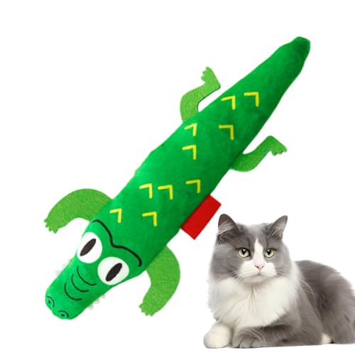 Missmisq Katzenminze-Spielzeug für Katzen, Katzenspielzeug mit Katzenminze - Kauspielzeug für Katzen | Katzenspielzeug in Krokodilform, interaktives Katzenkauspielzeug für Kätzchen im Innenbereich, von Missmisq