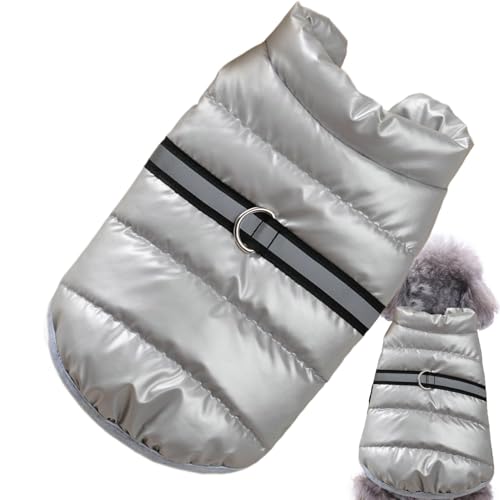 Missmisq Winterjacke für kleine Hunde, Winterkleidung für kleine Hunde - Warmer Hundemantel mit reflektierenden Streifen und integriertem Loch für das Geschirr - Welpenjacke, gemütliche Schneeweste von Missmisq