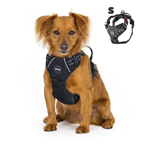 Mister Mill Hundegeschirr 3X Schnappschnalle Schwarz - Anti-Treck Geschirr Hundegeschirr - Y Tuig Hund Reflektierend (S) von Mister Mill