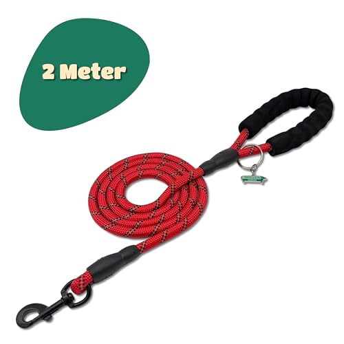 Mister Mill Reflektierende Hundeleine - Hundeleine - Hundeleine - Hundeleine (Rot, 2 Meter) von Mister Mill