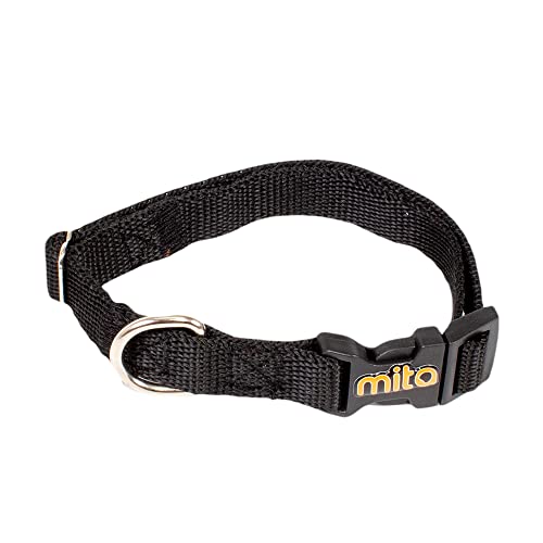 Klassisches Hundehalsband aus Nylon, verstellbar, für Welpen, kleine, mittelgroße und große Hunde, Halsumfang 36,8–50,8 cm, Breite 1,9 cm, Größe M (schwarz) von Mita