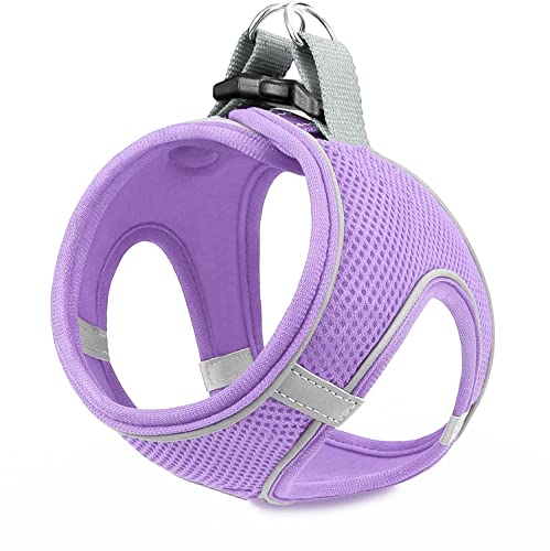 Mesh Hundegeschirr Atmungsaktiv Hundegeschirr No-Choke Hundegeschirr Air Mesh Geschirr Step-in Hundegeschirr Nacht Reflektierendes Mesh Geschirr Quick Fit (Lilac, XS) von Mita