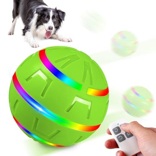 Interaktives Hunde Ball Spielzeug: Selbstrollender Ball Hund, Hundespielzeug Ball, Automatisch Rollender Ball für Mittelgroße und Große Hunde Spielen für Langeweile Drinnen Draußen,USB Wiederaufladbar von Mitening