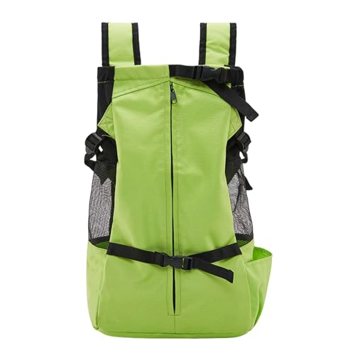 Mitoydoe Faltbare Haustier-Tragetasche für Reisen, kratzfester Rucksack, kleine Hunde, verstellbare Tasche mit Traktionsbefestigungsschnalle, atmungsaktiv, ideal für Outdoor-Wanderungen Grün von Mitoydoe