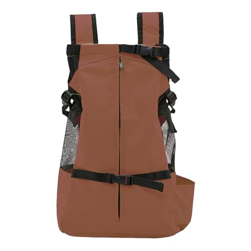 Mitoydoe Faltbare Haustier-Tragetasche für Reisen, kratzfester Rucksack, kleine Hunde, verstellbare Tasche mit Traktionsbefestigungsschnalle, atmungsaktiv, ideal für Outdoor-Wanderungen Kaffee von Mitoydoe