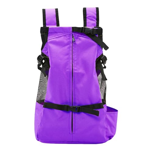 Mitoydoe Faltbare Haustier-Tragetasche für Reisen, kratzfester Rucksack, kleine Hunde, verstellbare Tasche mit Traktionsbefestigungsschnalle, atmungsaktiv, ideal für Outdoor-Wanderungen Violett von Mitoydoe