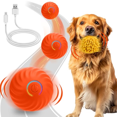 Interaktiver Hundespielzeug-Ball, selbstrollender Hundeball mit Abdeckung, Anti-Kauer für kleine/mittelgroße/große Welpen, Haustierspielzeug, aktiver rollender Ball für Hundeanreicherung, von Mity rain