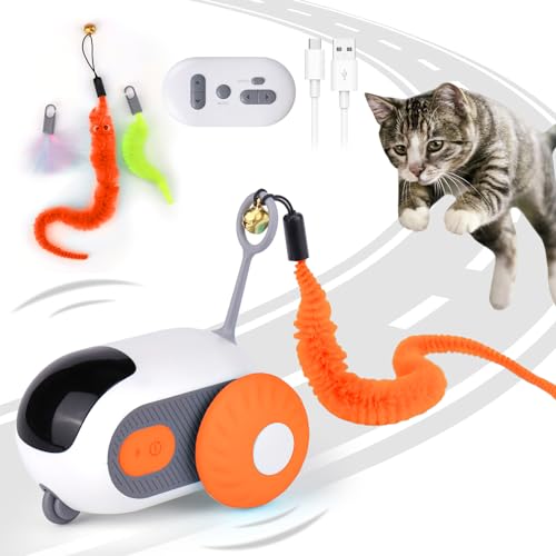 Mity rain Ferngesteuertes Katzenspielzeug, Smart Katzenspielzeug Auto, Interaktives Katzenspielzeug Selbstspiel, Automatisch Bewegliches Katzenspielzeug für Indoor-Katzen, Langeweile Busters für von Mity rain