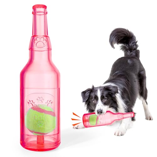 Mity rain Hundespielzeug mit Wasserflasche – Hundespielzeug für aggressive Kauer, niedliches quietschendes Hundespielzeug für große, mittelgroße und kleine Hunde, interaktives Hundespielzeug, um sie von Mity rain