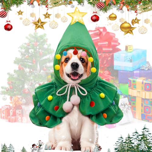 Weihnachts-Outfit für Hunde – Weihnachtsbaum-Kostüm für kleine Hunde, Weihnachtskleidung mit leuchtendem Stern, kleine Hunde, Weihnachtsoutfits, Geschenke, niedliche Hundekostüme, Kleidung für von Mity rain