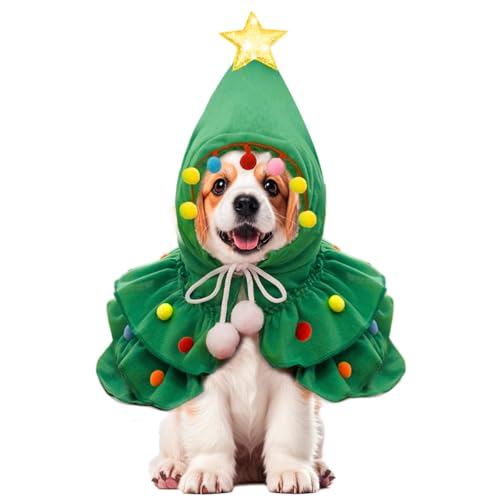 Weihnachts-Outfit für Hunde – Weihnachtsbaum-Kostüm für kleine Hunde, Weihnachtskleidung mit leuchtendem Stern, kleine Hunde, Weihnachtsoutfits, Geschenke, niedliche Hundekostüme, Kleidung für von Mity rain