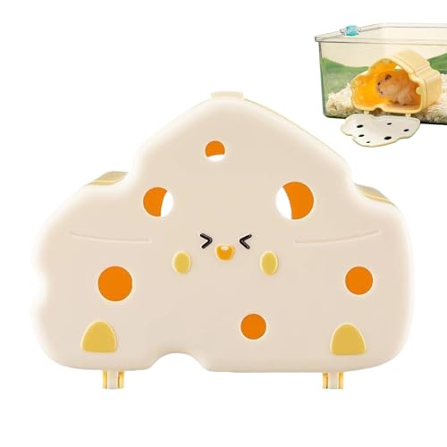 Mixnexorad Hamsterhüttenhaus, süßes Hamsterhaus | Magnetisches Chinchilla-Hauskäse-Hamster-Versteck | Sichtbares Rennmaushaus für Kleintiere, Hamsterkäfigzubehör, halbgeschlossenes Hamsterspielzeug von Mixnexorad