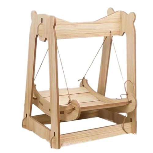 Mixnexorad Katzenhängematte Bett Holz,Hölzerne Katzenhängematte,Platzsparendes Kätzchenbett | Kleintierbehänge, Katzenhängematte, Katzenschaukelbett, platzsparend zum Schlafen, Spielen, Klettern von Mixnexorad