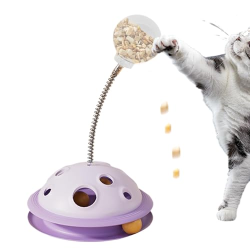 Mixnexorad Kugelbahn-Katzenspielzeug, Katzen-Drehteller-Spielzeug - Interaktiver Hundespielzeug-Slow-Feeder - Food Leak Ball Turntable Toys Dog Treat Dispenser für Haustiere, die Langeweile lindern von Mixnexorad