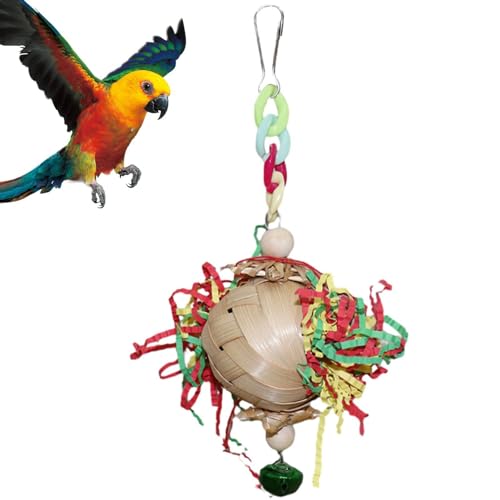 Mixnexorad Vogelkauspielzeug,Vogelfutterspielzeug | Buntes Papageien-Futterspielzeug mit Glocke - Metallhaken, bissfestes Vogelzubehör für Liebesvögel, Papageien, Sittiche, Sittiche von Mixnexorad