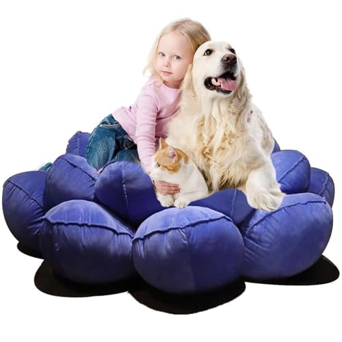 Mixtric Riesiges Schlafsofa Für Haustiere, Hundebett Für Haustiere, Flauschiges Orthopädisches Hundebett Aus Kunstfell, Für Katzen Und Hunde,Blau,110cm von Mixtric