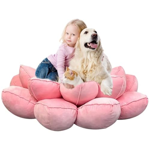 Mixtric Riesiges Schlafsofa Für Haustiere, Hundebett Für Haustiere, Flauschiges Orthopädisches Hundebett Aus Kunstfell, Für Katzen Und Hunde,Rosa,110cm von Mixtric