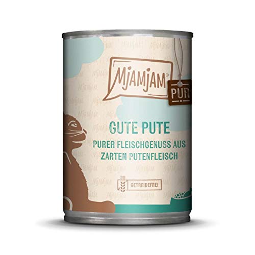 Katzen Nassfutter: purer Fleischgenuss - gute Pute pur - 6er-Pack, hoher Fleischanteil von MjAMjAM