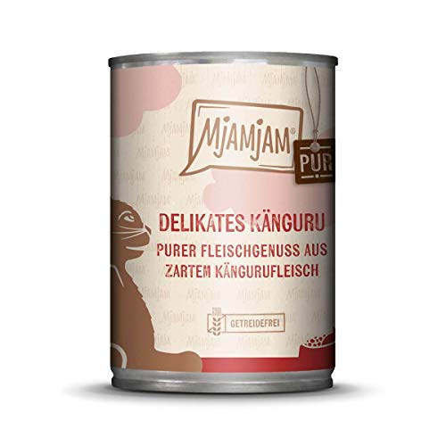 MjAMjAM Katzen Nassfutter: purer Fleischgenuss - zartes Känguru pur - 6er-Pack, hoher Fleischanteil von MjAMjAM