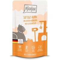 MjAMjAM Nassfutter Katze Adult, Quetschie, Huhn & Möhrchen 12x125 g von MjAMjAM