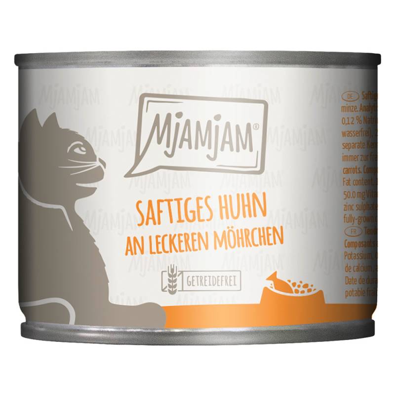 MjAMjAM Katzenfutter 6 x 200 g - saftiges Huhn an leckeren Möhrchen von MjAMjAM