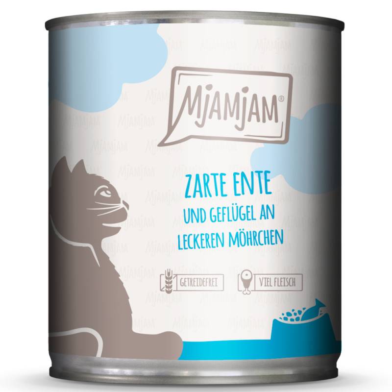 MjAMjAM 6 x 800 g  - zarte Ente & Geflügel an leckeren Möhrchen von MjAMjAM