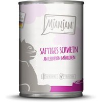 MjAMjAM Nassfutter Katze Adult 6x400 g Schwein und Möhre von MjAMjAM