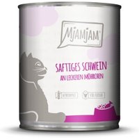 MjAMjAM Nassfutter Katze Adult 6x800 g Schwein und Möhre von MjAMjAM