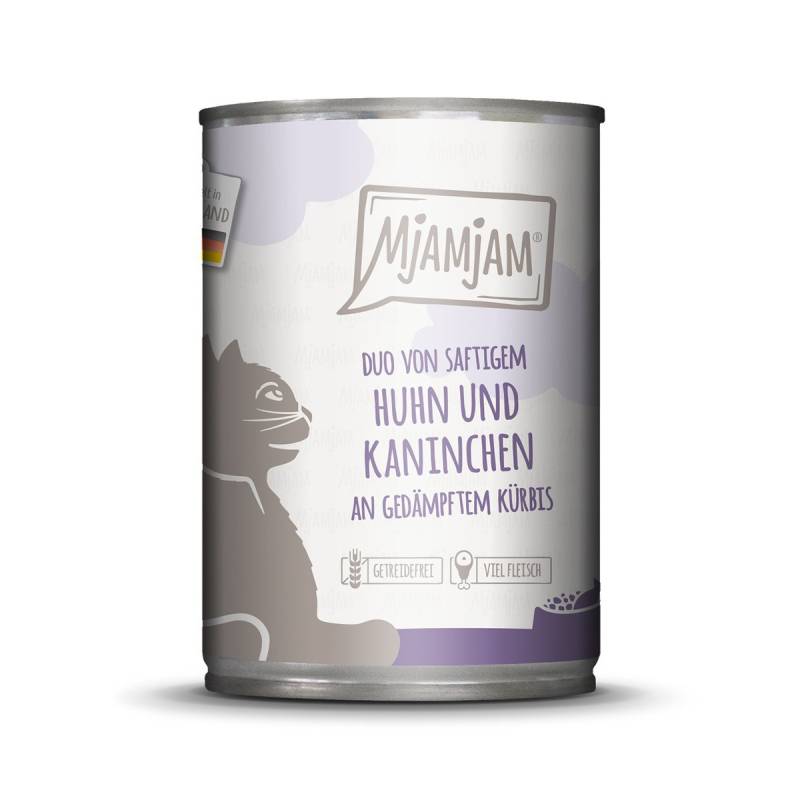 MjAMjAM DUO von Huhn & Kaninchen an Kürbis 24x400g von MjAMjAM