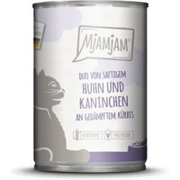 MjAMjAM Nassfutter Katze Adult, Duo 6x400 g Huhn und Kaninchen von MjAMjAM