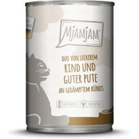 MjAMjAM Nassfutter Katze Adult, Duo 6x400 g Rind & Pute von MjAMjAM