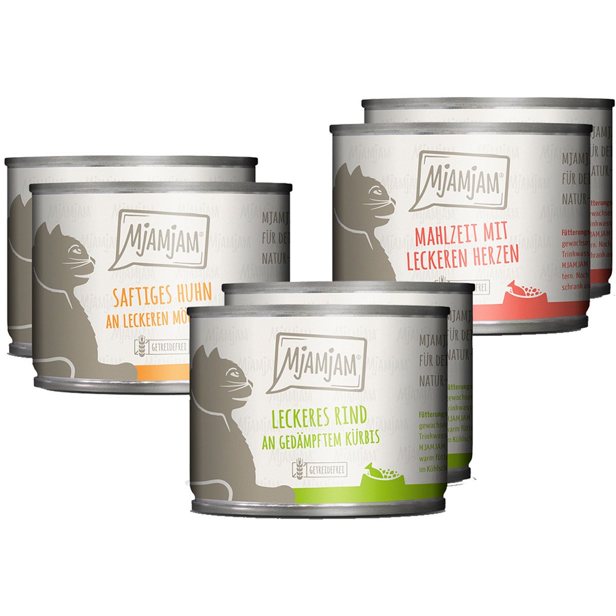 MjAMjAM Mixpaket I Huhn, Rind, Herzen 6x200g von MjAMjAM