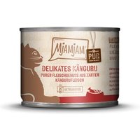 MjAMjAM Nassfutter Katze Adult, Purer Fleischgenuss 6x200 g Känguru von MjAMjAM