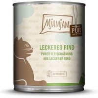 MjAMjAM Nassfutter Katze Adult, Purer Fleischgenuss 6x800 g Rind von MjAMjAM