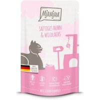 MjAMjAM Nassfutter Katze Adult, Quetschie, Huhn & Wildlachs 12x125 g von MjAMjAM