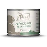 MjAMjAM Nassfutter Katze Adult 6x200 g Kalb & Truthahn von MjAMjAM