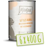 MjAMjAM Nassfutter Katze Adult 6x400 g Huhn an Möhrchen von MjAMjAM