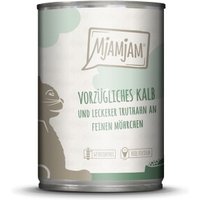 MjAMjAM Nassfutter Katze Adult 6x400 g Kalb & Truthahn von MjAMjAM