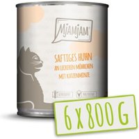 MjAMjAM Nassfutter Katze Adult 6x800 g Huhn & Möhre von MjAMjAM