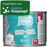 MjAMjAM Nassfutter Katze Adult, VetCat Diät Niere Renal 6x200 g Pute von MjAMjAM