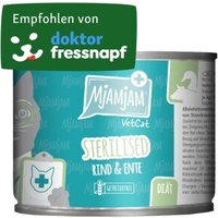 MjAMjAM Nassfutter Katze Adult VetCat Diät, Sterilized Rind & Ente 6x200 g von MjAMjAM