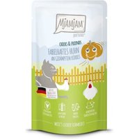 MjAMjAM Nassfutter Katze Adult, Quetschie Chicks & Friends, Huhn & Kürbis 12x125 g von MjAMjAM