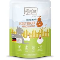 MjAMjAM Nassfutter Katze Adult, Quetschie Chicks & Friends, Huhn und Birne 6x300 g von MjAMjAM