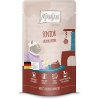 MjAMjAM Nassfutter Katze Senior, Quetschie, Rind 12x125 g von MjAMjAM