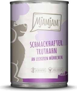 MjAMjAM - Premium Hundefeuchte - Leckeres Truthahn mit köstlicher Karotte, 1 Packung (1 x 400 g), getreidefrei mit zusätzlichem Fleisch von MjAMjAM