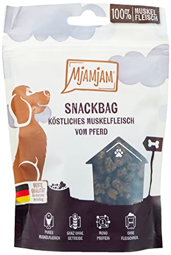 MjAMjAM - Premium Hundesnack - Snackbag - köstliches Muskelfleisch vom Pferd, 1er Pack (1 x 100 g), naturbelassen ganz ohne synthetische Konservierungsstoffe von MjAMjAM