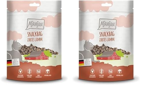 MjAMjAM - Premium Katzensnack - Snackbag – zartes Lamm, 2er Pack (1 x 125 g), naturbelassen ganz ohne synthetische Konservierungsstoffe von MjAMjAM