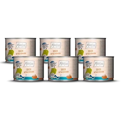 MjAMjAM - Premium Nassfutter für Hunde - Senior - saftiges Hühnchen an schmackhaften Süßkartoffeln, 6er Pack (6x200g), getreidefrei von MjAMjAM